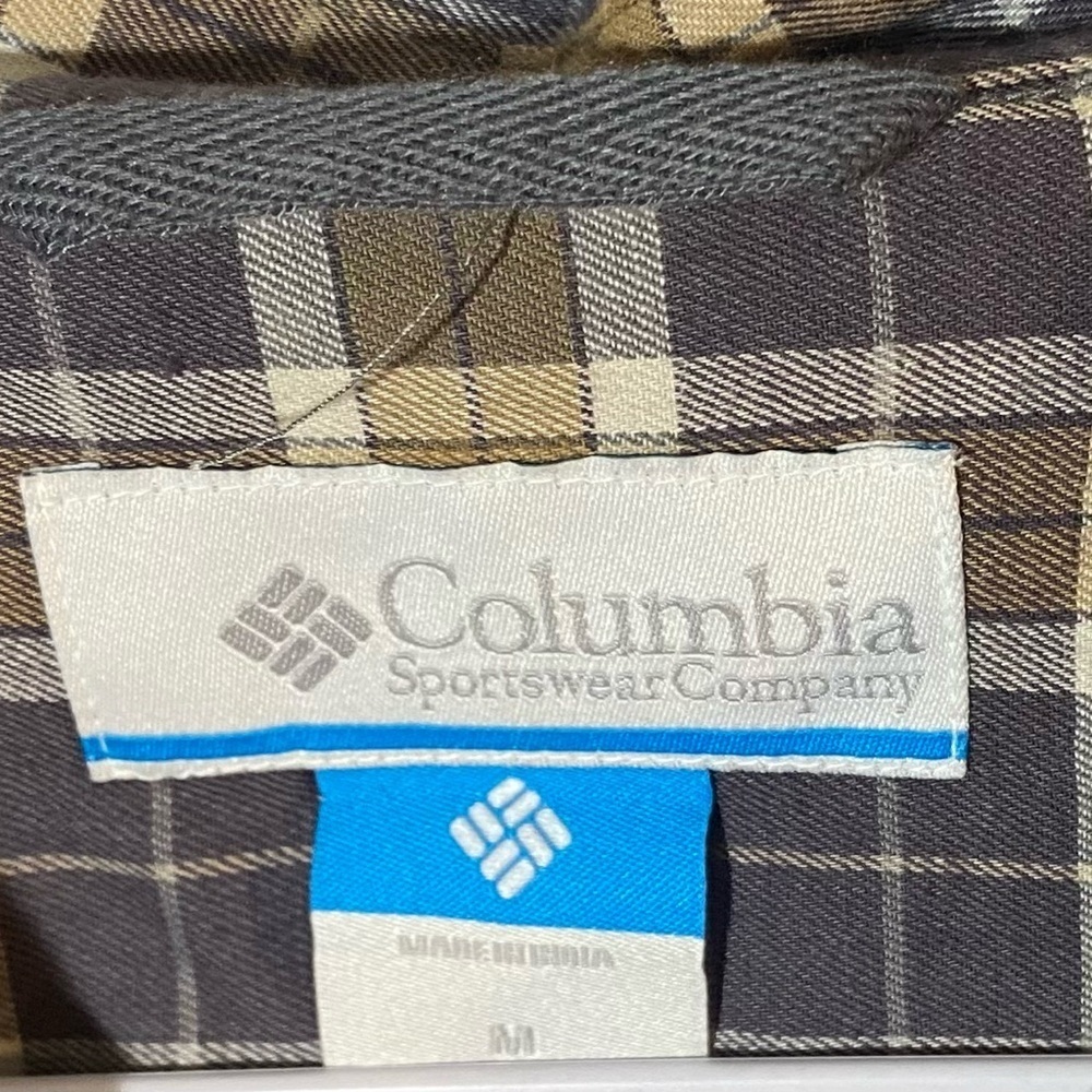 Columbia Shades of Brown Plaid Long Sleeve Button Up Shirt, Size M - Picture 2 of 7